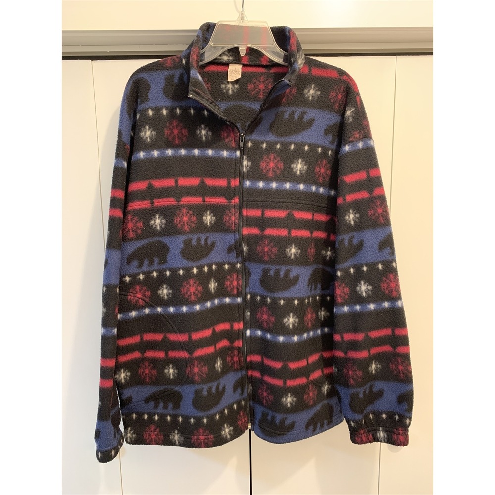 VTG POLARTEC Full Zip Winter‎ Bear/Snow Men's Fleece Jacket Made In USA ~ Sz M